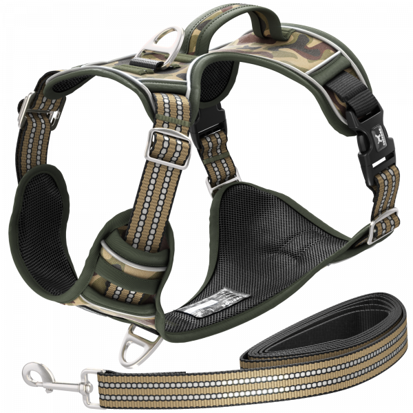 TUFFDOG jungle camo dog harness