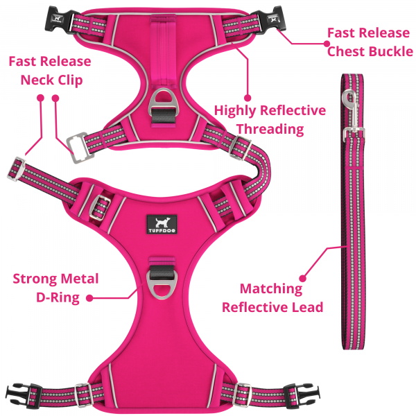 TUFFDOG hot pink harness